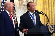 President Trump Holds Reception Honoring Black History Month In The East Room Of The White House - Source: Getty